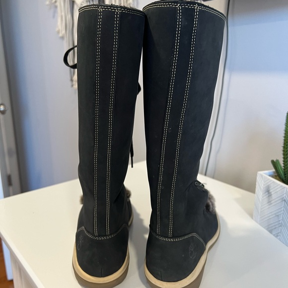 TIMBERLAND KICKADILLA Suede Leather Faux Fur Lace up boots. Size 8M - Picture 4 of 14